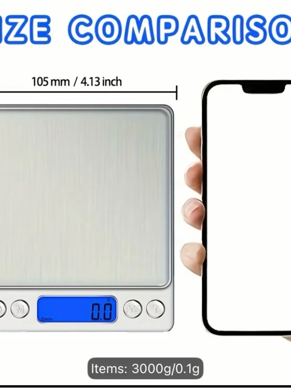 Amazon Silver Digital Kitchen Scale with Clear Removable Tray